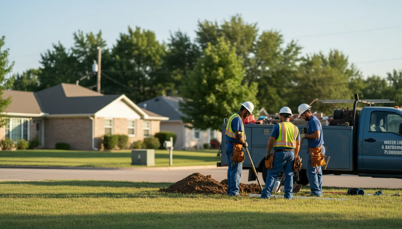 Residential water line and bathroom plumbing service in Hamilton, IA